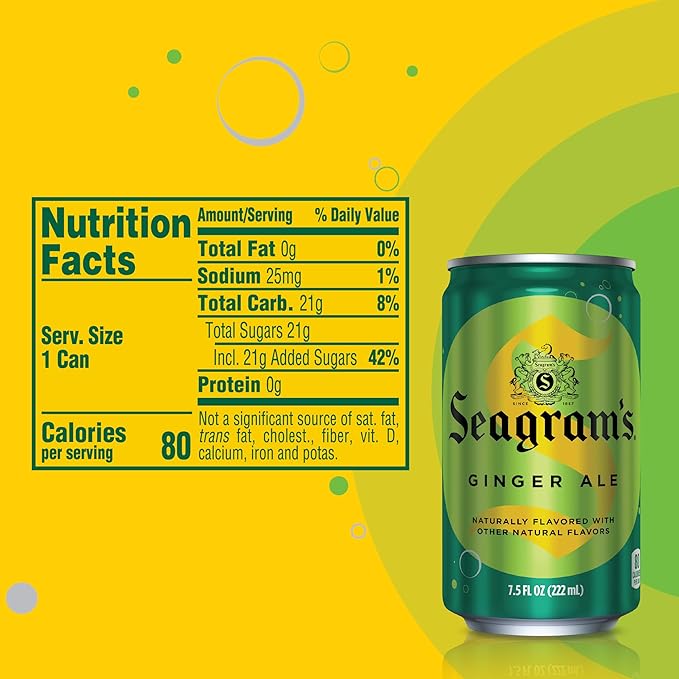 Seagram's Ginger Ale 7.5 Fl oz Mini Can Pack of 24