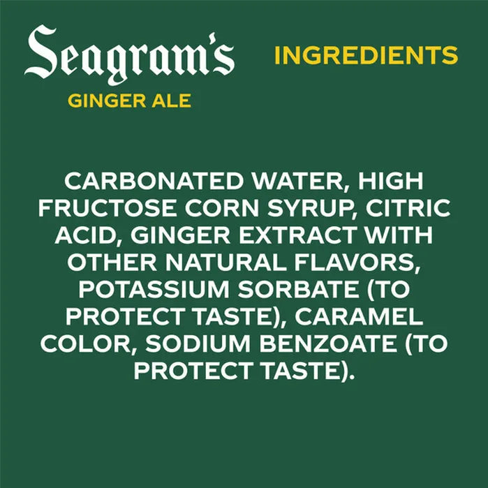 Seagram's Ginger Ale 7.5 Fl oz Mini Can Pack of 24