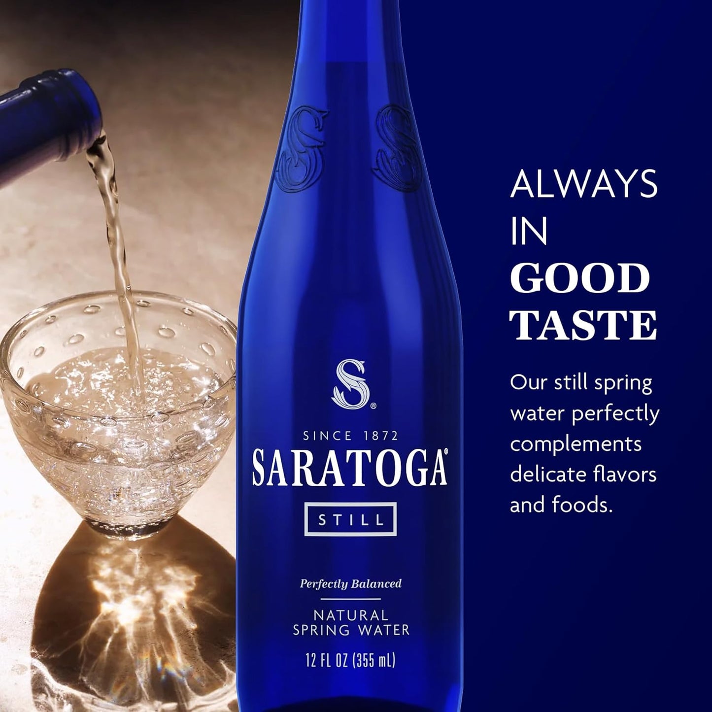 Saratoga Spring Still 12 oz Glass  Pack of 24
