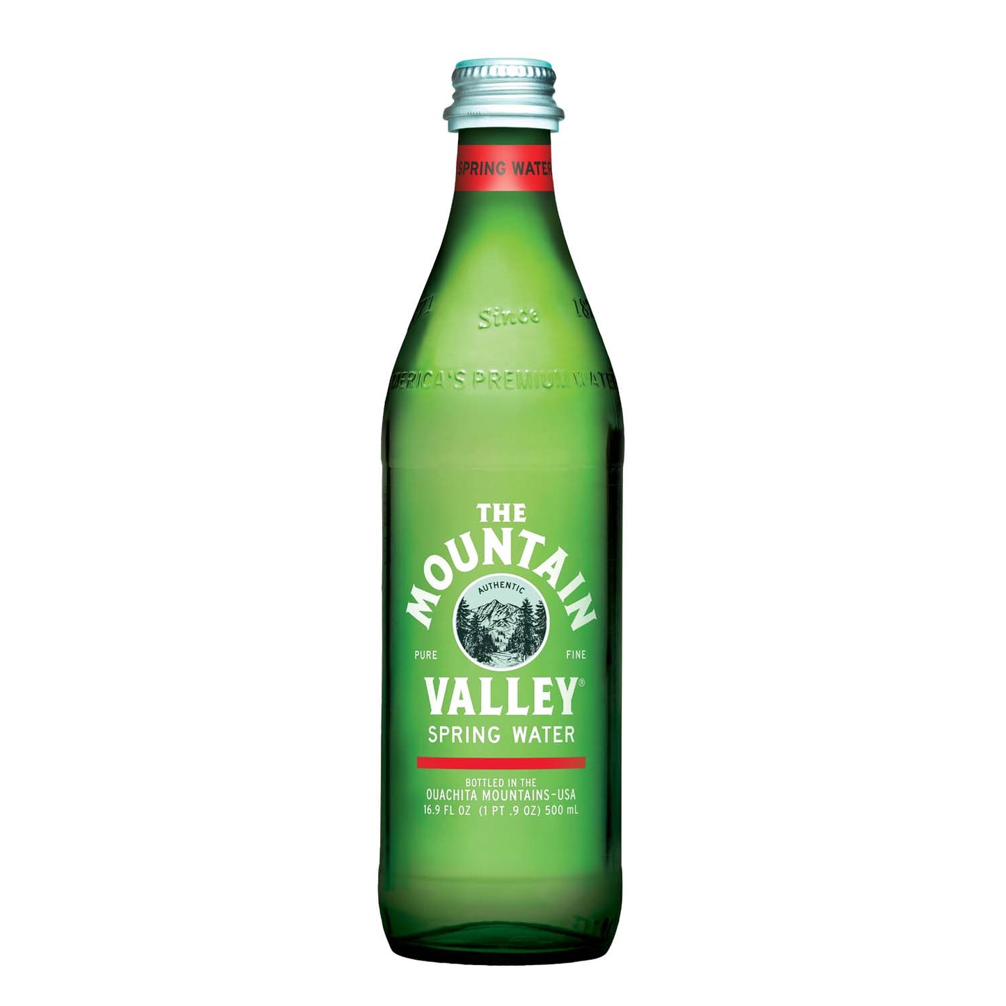 Mountain Valley Spring Water Glass Bottle, 16.9 ounce Pack of 12