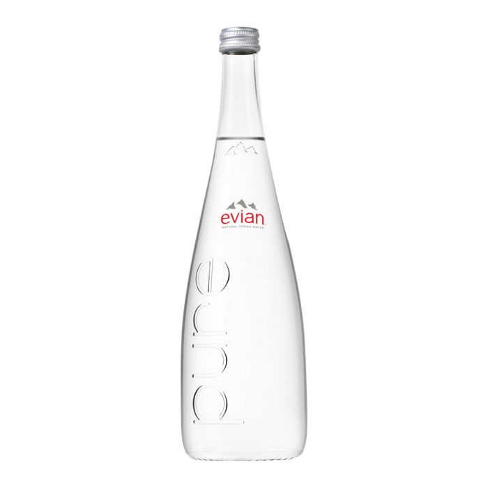 Evian Natural Spring Water 750ml Glass Pack of 12