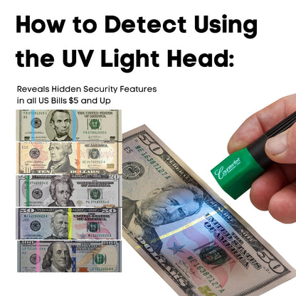 Dri Mark Dual Test Counterfeit Money Detector Pen With UV Light Head + 2 Pen Bonus Pack