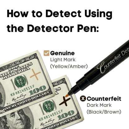 Dri Mark Dual Test Counterfeit Money Detector Pen With UV Light Head + 2 Pen Bonus Pack