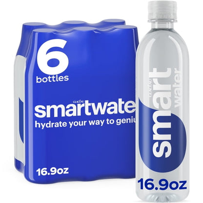 smartwater Vapor Distilled Water Bottles 16.9 Ounce Pack of 24